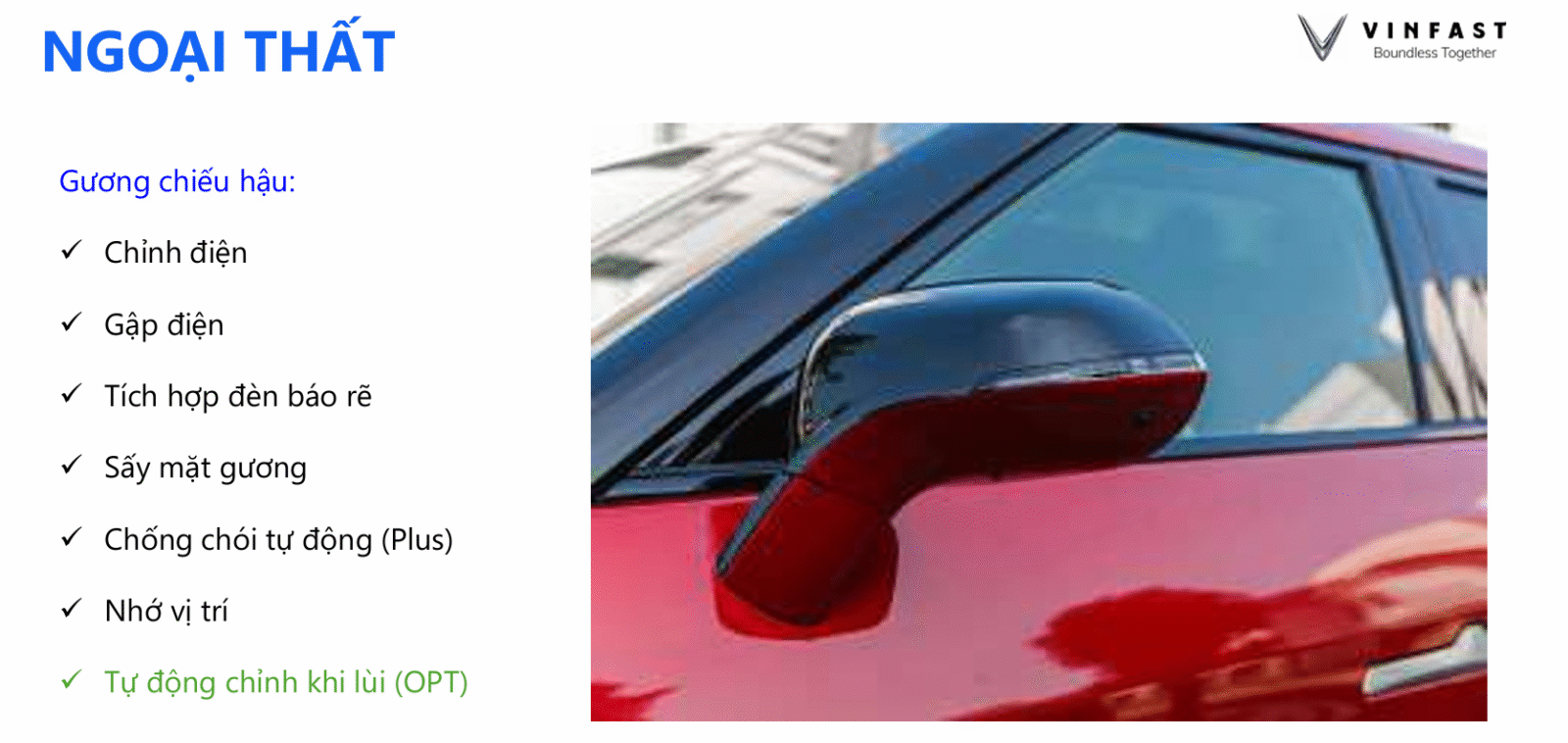 Gương chiếu hậu tích hợp nhiều công nghệ hiện đại